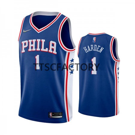 Maglia NBA Philadelphia 76ers James Harden 1 Nike 2022 Icon Edition Blu Swingman - Uomo